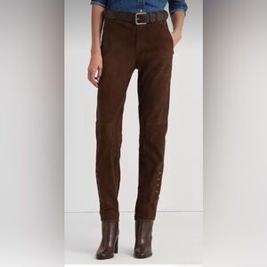 Ralph Lauren Black Label Genuine suede Riding pants Sz 12 Dark Chocolate Brown